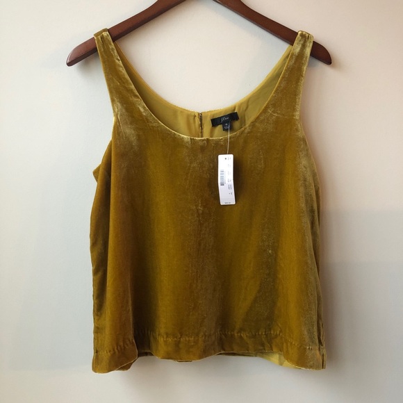 J. Crew Tops - NWT J. Crew Velvet Vintage Gold Tank Top Blouse
